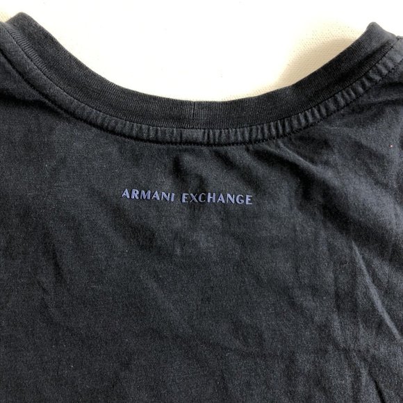 AX Armani Exchange Graphic Print Abstract Art T Shirt Size Large Blue - Picture 5 of 7